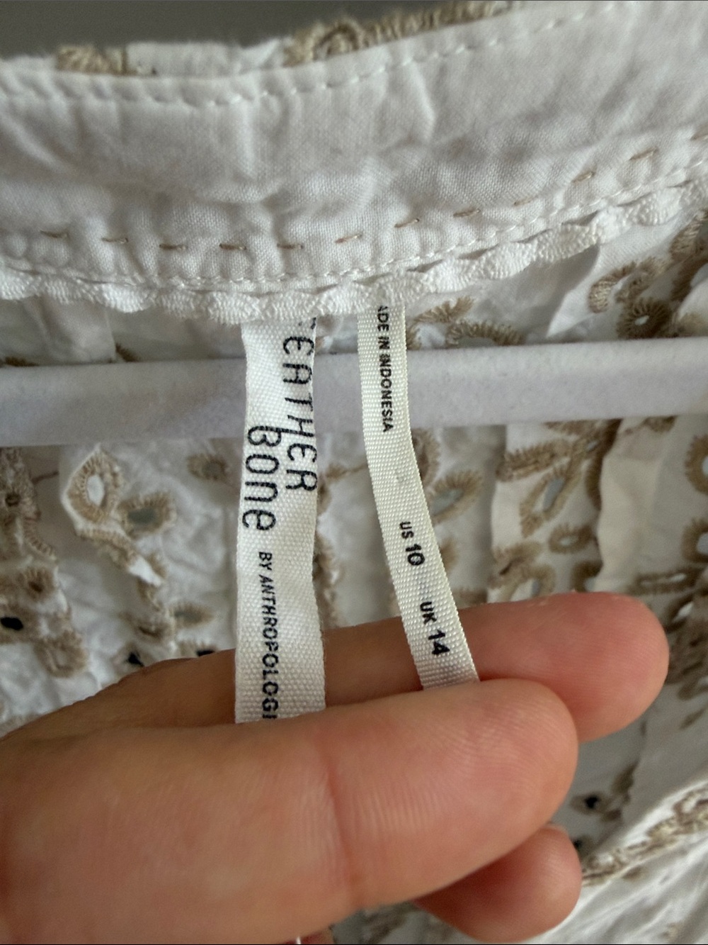Anthropologie Eyelet Button-Front V-Neck - Picture 7 of 7